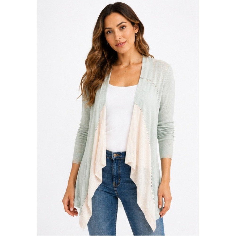 THE LIMITED Mint Green Lightweight Open Front Cardigan‎ Medium